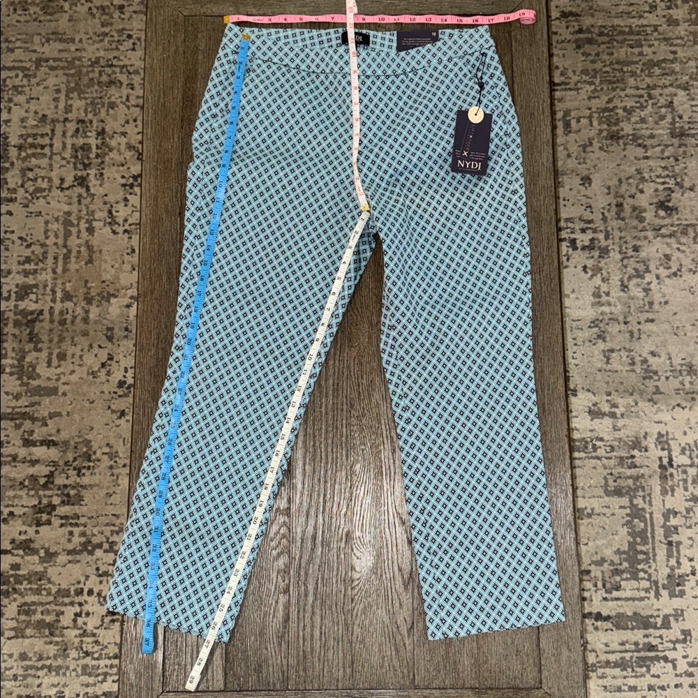 NYDJ Everyday Trouser Pants San Miguel Tile Blue Daisy - Picture 11 of 13